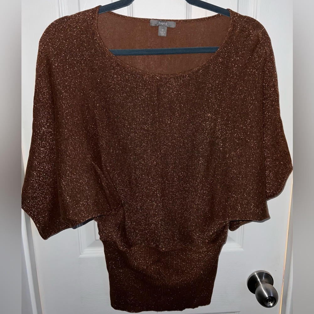 Brown/Gold metallic woman’s shirt